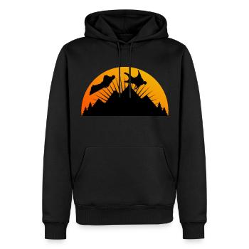 Wingsuit fliegen Base Jumping Skydiving Retro - Männer Premium Bio Hoodie - Schwarz - Vorne - Nico (187cm)