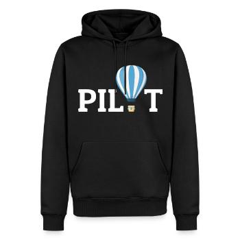 Montgolfière Montgolfière Pilote de montgolfière - Sweat à capuche Premium bio Homme - noir - Devant - Nico (187cm)