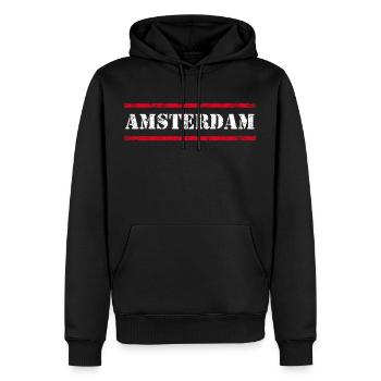 Amsterdam - Men’s Premium Organic Hoodie - black - Front - Nico (187cm)