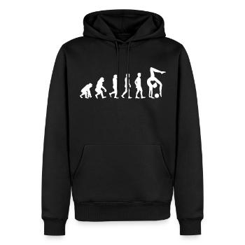 Gymnastique rythmique Ball Gymnaste Evolution Drôle - Sweat à capuche Premium bio Homme - noir - Devant - Nico (187cm)