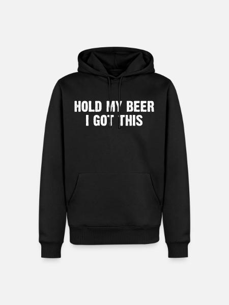 Tiens ma bière, j’ai ça - Sweat à capuche Premium bio Homme - noir