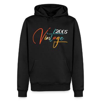 2005 vintage vintage cadeau d’anniversaire rétro - Sweat à capuche Premium bio Homme - noir - Devant - Nico (187cm)