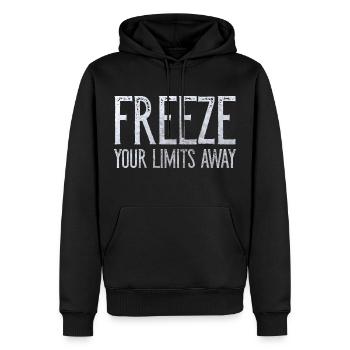 Natation du Nouvel An Bain de glace GELEZ VOS LIMITES - Sweat à capuche Premium bio Homme - noir - Devant - Nico (187cm)