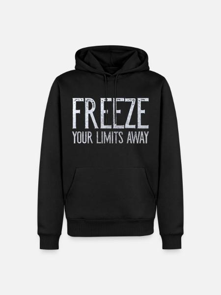 Neujahrsschwimmen Eisbaden FREEZE YOUR LIMITS AWAY - Männer Premium Bio Hoodie - Schwarz