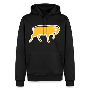 Ein Running Ram - Männer Premium Bio Hoodie - Schwarz - Vorne - Nico (187cm)