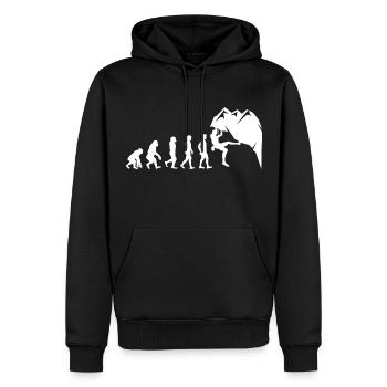 Klettern Boulder Wall Climber Evolution - Männer Premium Bio Hoodie - Schwarz - Vorne - Nico (187cm)