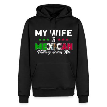 Drapeau mexicain Cadeau de racines mexicaines - Sweat à capuche Premium bio Homme - noir - Devant - Nico (187cm)