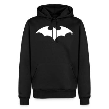 Batman 'White Bat' - Men’s Premium Organic Hoodie - black - Front - Nico (187cm)