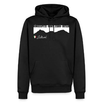 King's Peak Monte Zebru Ortler South Tyrol Italy - Men’s Premium Organic Hoodie - black - Front - Nico (187cm)