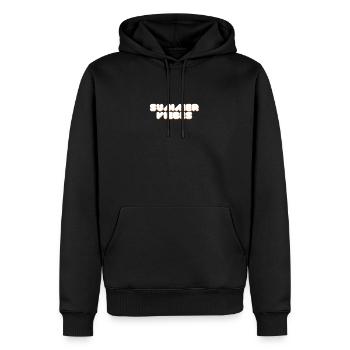 summer vibes - Männer Premium Bio Hoodie - Schwarz - Vorne - Nico (187cm)