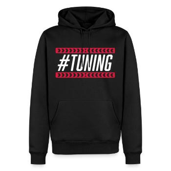 #Tuning - Männer Premium Bio Hoodie - Schwarz - Vorne - Nico (187cm)