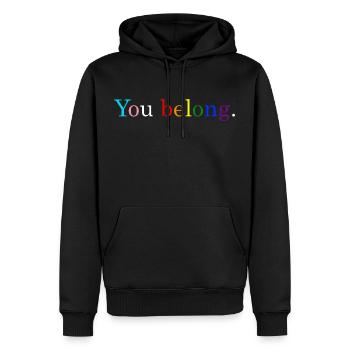 You Belong LGBTQ - Männer Premium Bio Hoodie - Schwarz - Vorne - Nico (187cm)