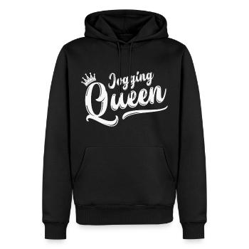 Jogging Queen Königin Joggen Laufen Sport Geschenk - Männer Premium Bio Hoodie - Schwarz - Vorne - Nico (187cm)