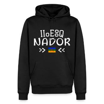 Voyage Destination Nador - Sweat à capuche Premium bio Homme - noir - Devant - Nico (187cm)