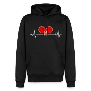 Ping Pong Master Tischtennis Paddel Herzschlag - Männer Premium Bio Hoodie - Schwarz - Vorne - Nico (187cm)
