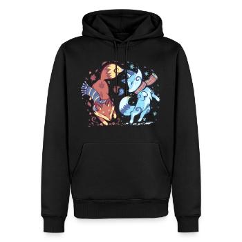 Herbst und Schneefuchs - Männer Premium Bio Hoodie - Schwarz - Vorne - Nico (187cm)