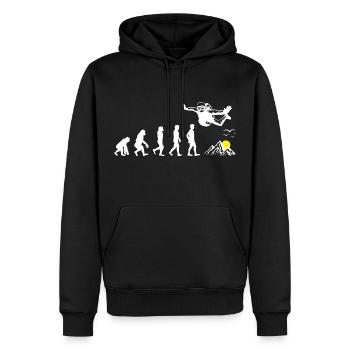 Fallschirmspringen Evolution - Männer Premium Bio Hoodie - Schwarz - Vorne - Nico (187cm)