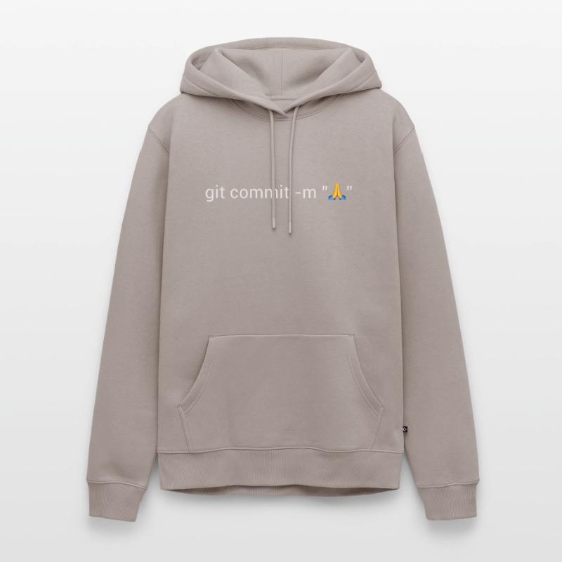 git commit -m pray Men’s Premium Organic Hoodie