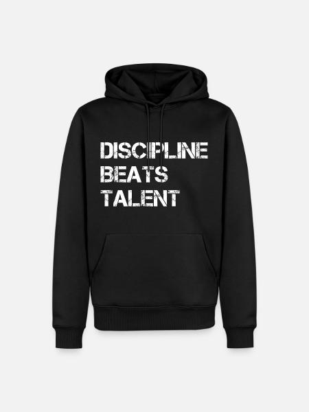 Discipline Beats Talent Motivation - Men’s Premium Organic Hoodie - black