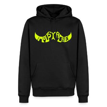 Moustache - Sweat à capuche Premium bio Homme - noir - Devant - Nico (187cm)