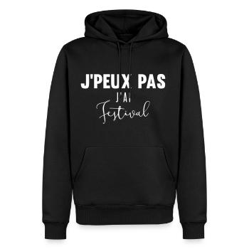 j'peux pas j'ai festival - Sweat à capuche Premium bio Homme - noir - Devant - Nico (187cm)