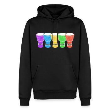 Djembe Player Drummer Music Drum Musician - Men’s Premium Organic Hoodie - black - Front - Nico (187cm)