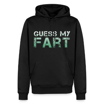 Devinez mon pet - péter en disant drôle de pet péter - Sweat à capuche Premium bio Homme - noir - Devant - Nico (187cm)