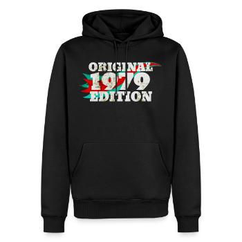 1979 Geburtsjahr - Männer Premium Bio Hoodie - Schwarz - Vorne - Nico (187cm)