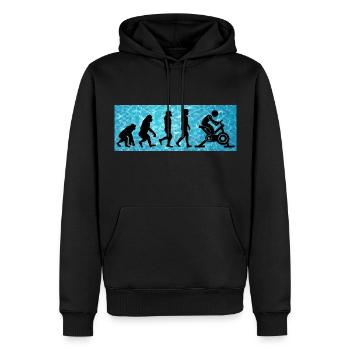 Aqua Cycling Piscine Fitness Evolution - Sweat à capuche Premium bio Homme - noir - Devant - Nico (187cm)