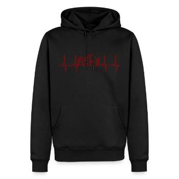ECG Metal - Men’s Premium Organic Hoodie - black - Front - Nico (187cm)
