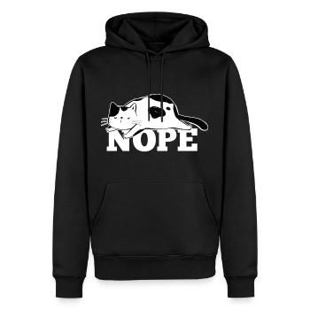 Katze Nope - Männer Premium Bio Hoodie - Schwarz - Vorne - Nico (187cm)