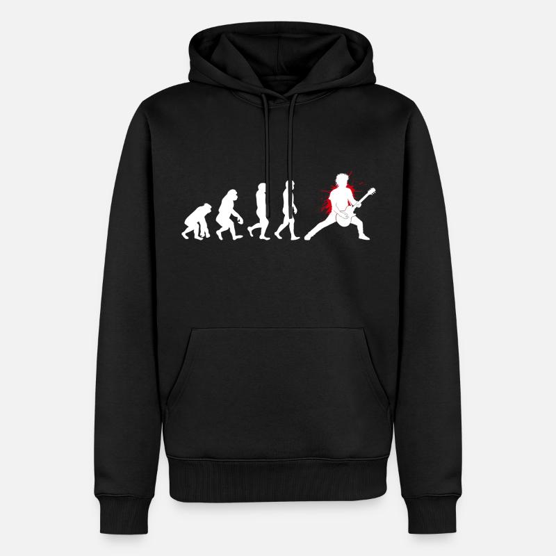 Basse Guitariste Musicien Bassiste Evolution - Sweat à capuche Premium bio Homme - noir