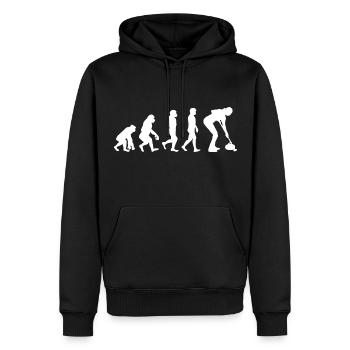 Curling Kehrfächer Winter Eissport Evolution - Männer Premium Bio Hoodie - Schwarz - Vorne - Nico (187cm)