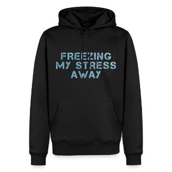 Geler mon stress - Sweat à capuche Premium bio Homme - noir - Devant - Nico (187cm)