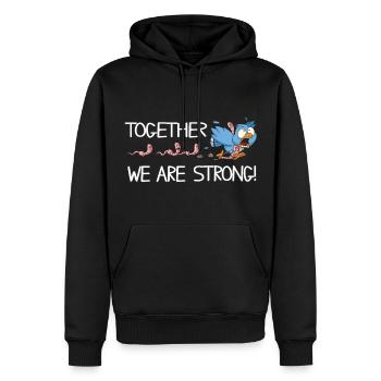 Together we are strong - Männer Premium Bio Hoodie - Schwarz - Vorne - Nico (187cm)