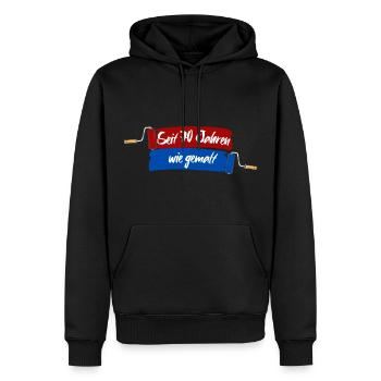 Seit 70 Jahren wie gemalt - 70.Geburtstag Jubiläum - Männer Premium Bio Hoodie - Schwarz - Vorne - Nico (187cm)