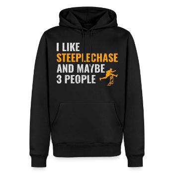 Steeplechase Race Steeplechaser Athlétisme - Sweat à capuche Premium bio Homme - noir - Devant - Nico (187cm)