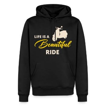 Roller Fahrer Scootering Motorrad Racer Fahrt - Männer Premium Bio Hoodie - Schwarz - Vorne - Nico (187cm)
