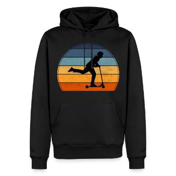 Stunt Scooter Freestyle Scootering Vintage Retro - Männer Premium Bio Hoodie - Schwarz - Vorne - Nico (187cm)