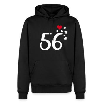 56. Geburtstag Jubiläum Herzen 56 - Männer Premium Bio Hoodie - Schwarz - Vorne - Nico (187cm)