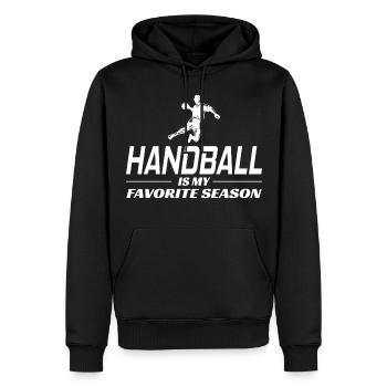 Handball Joueur Sport Équipe Handballeur - Sweat à capuche Premium bio Homme - noir - Devant - Nico (187cm)