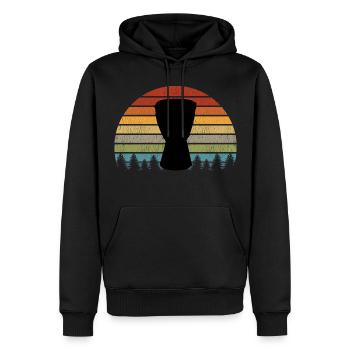 Djembe Player Drummer Music Drum Vintage Retro - Men’s Premium Organic Hoodie - black - Front - Nico (187cm)