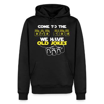 Venez au côté de papa nous avons le vieux cadeau de plaisanteries - Sweat à capuche Premium bio Homme - noir - Devant - Nico (187cm)