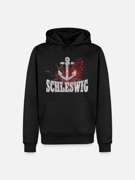 Schleswig Anker - Männer Premium Bio Hoodie - Schwarz