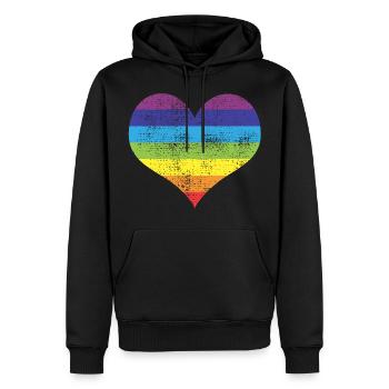 cœur - Sweat à capuche Premium bio Homme - noir - Devant - Nico (187cm)
