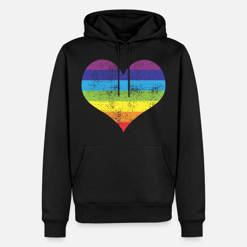 cœur - Sweat à capuche Premium bio Homme - noir