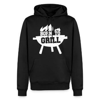 Barbecue - Sweat à capuche Premium bio Homme - noir - Devant - Nico (187cm)