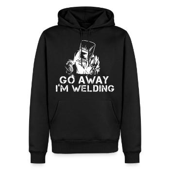 Schweißer - Männer Premium Bio Hoodie - Schwarz - Vorne - Nico (187cm)