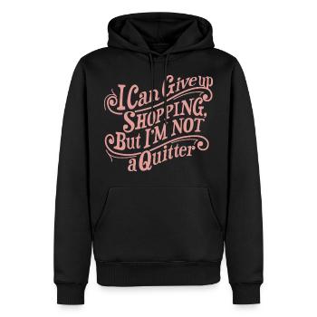 Shopping Quitter Graphic - Sweat à capuche Premium bio Homme - noir - Devant - Nico (187cm)