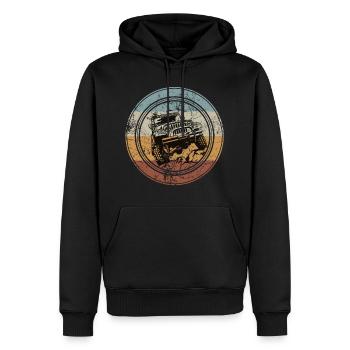 4x4 Tout-terrain I Vintage Retro Off Road - Sweat à capuche Premium bio Homme - noir - Devant - Nico (187cm)